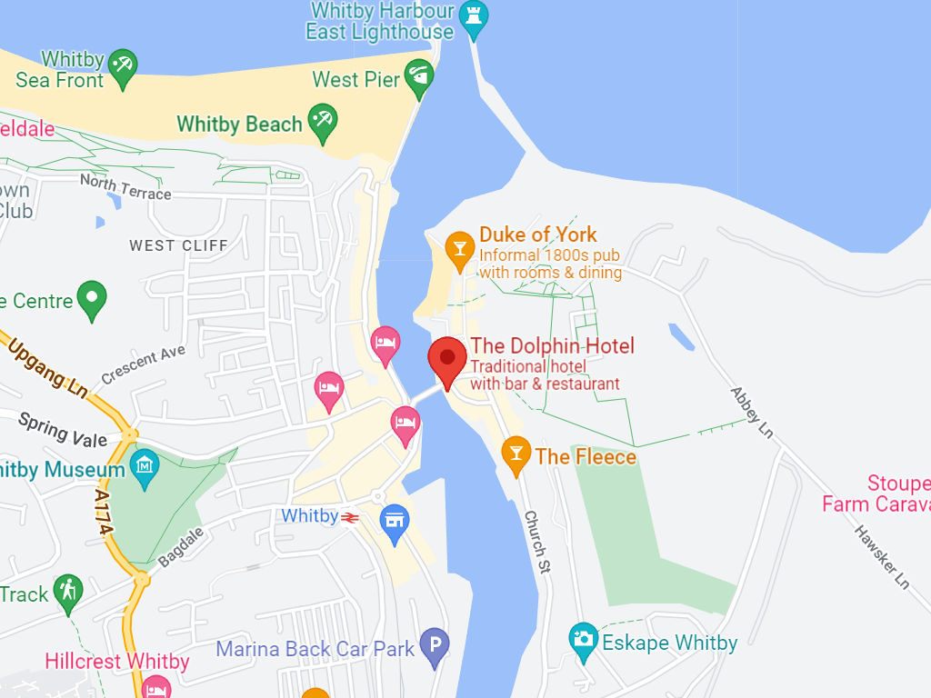 dolphin hotel whitby map